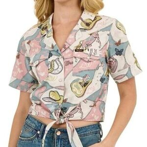 Wrangler Lainey Wilson Wild Horse Print - Ladies Shirt Pearl Snap - size XL